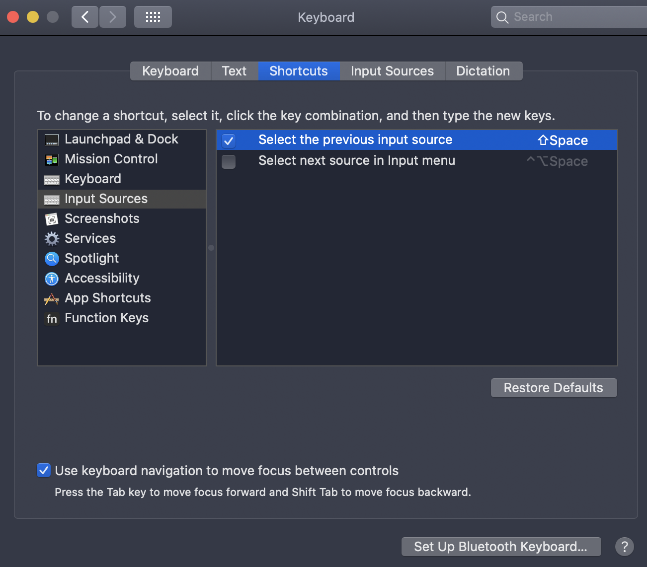 fn키를 누르고 SHIFT + Space 를 입력하면, SHIFT를 단독으로 사용하는 키 조합을 사용할 수 있습니다.