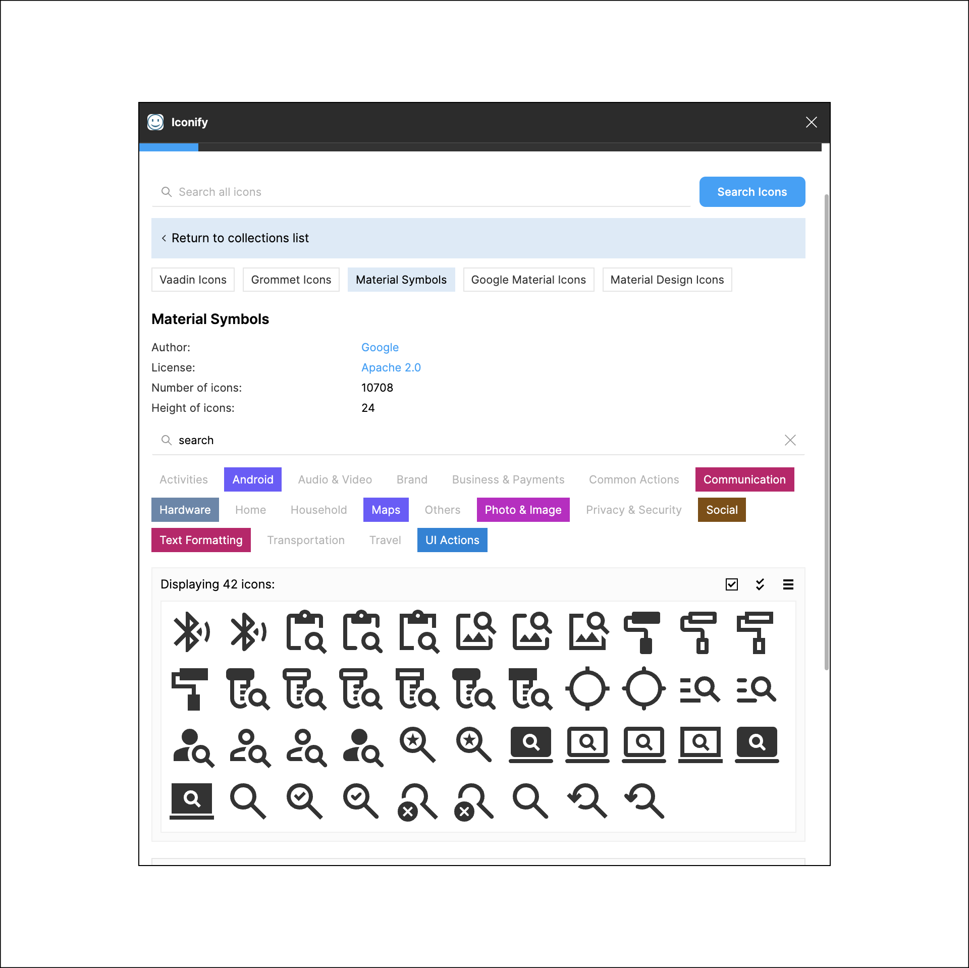 아이콘 세트 내 검색